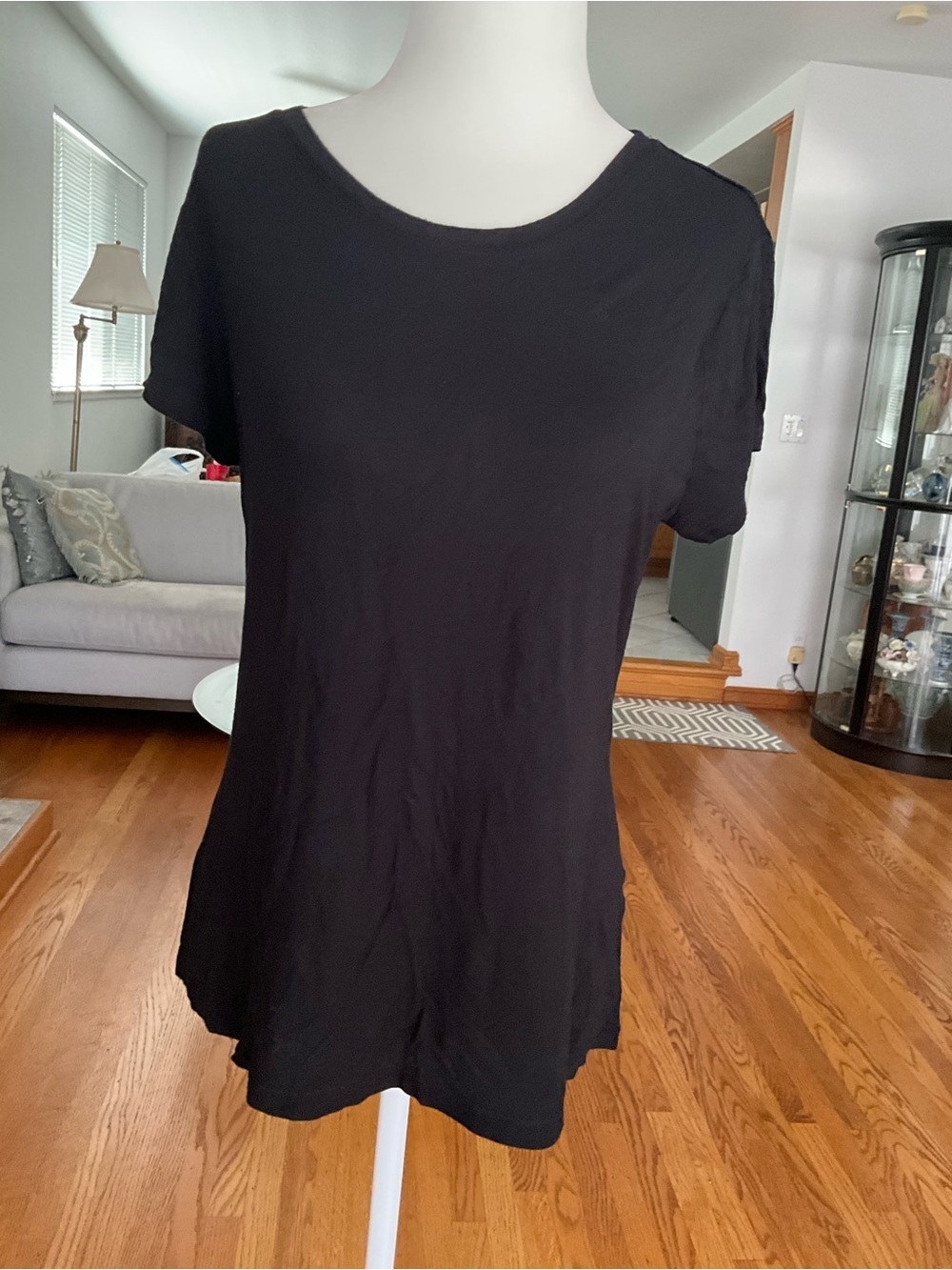 Apt. 9 Women's Black Short-Sleeve Crew Neck Tee